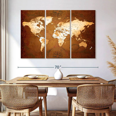 Rare World Map, reproduction d'art sur toile