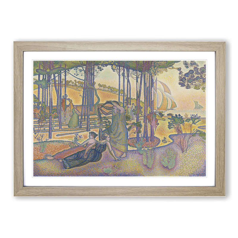 The Evening Air by Henri-Edmond Cross - Picture Frame Painting, 36cm H x 48cm W x 2cm D, Oak