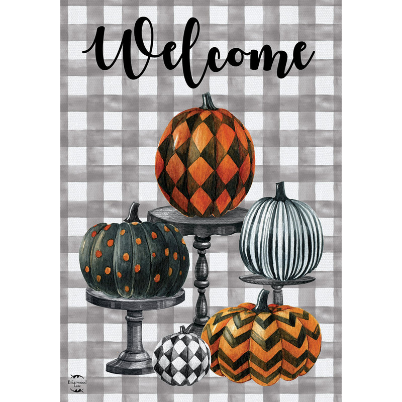 Pattern Painted Pumpkins Garden Flag