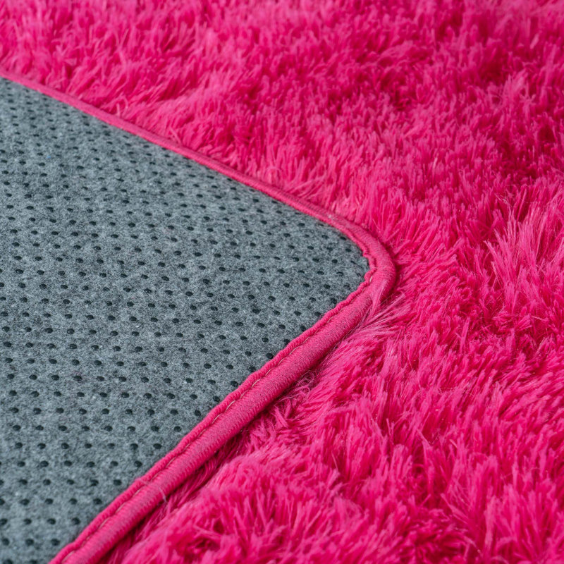 Shag Area Rugs for Living Room, 5x7 ft Soft Fluffy Rugs for Bedroom, Nursery, Kids Room Home Decor, Rose Red