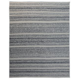 Wool Striped Area Rug in Navy