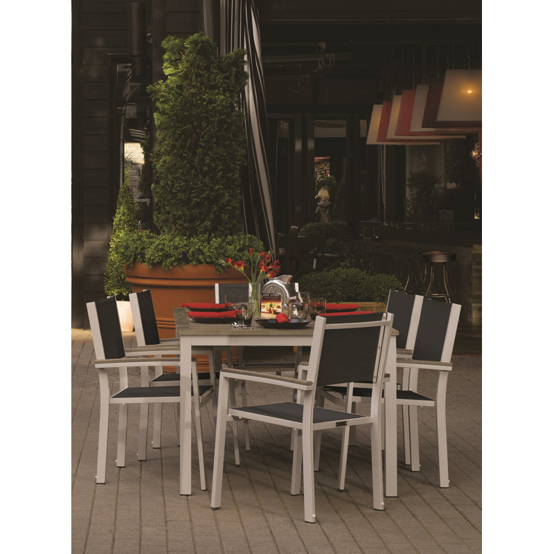 Travira Outdoor Dining Table, Chalk, Vintage Tekwood