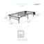 Structure de lit plateforme simple et moderne en métal Symira avec design pliable pratique et rangement sous le lit de 14 pouces-810656756