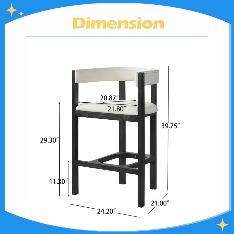 BAR STOOL (SET OF 2), Black