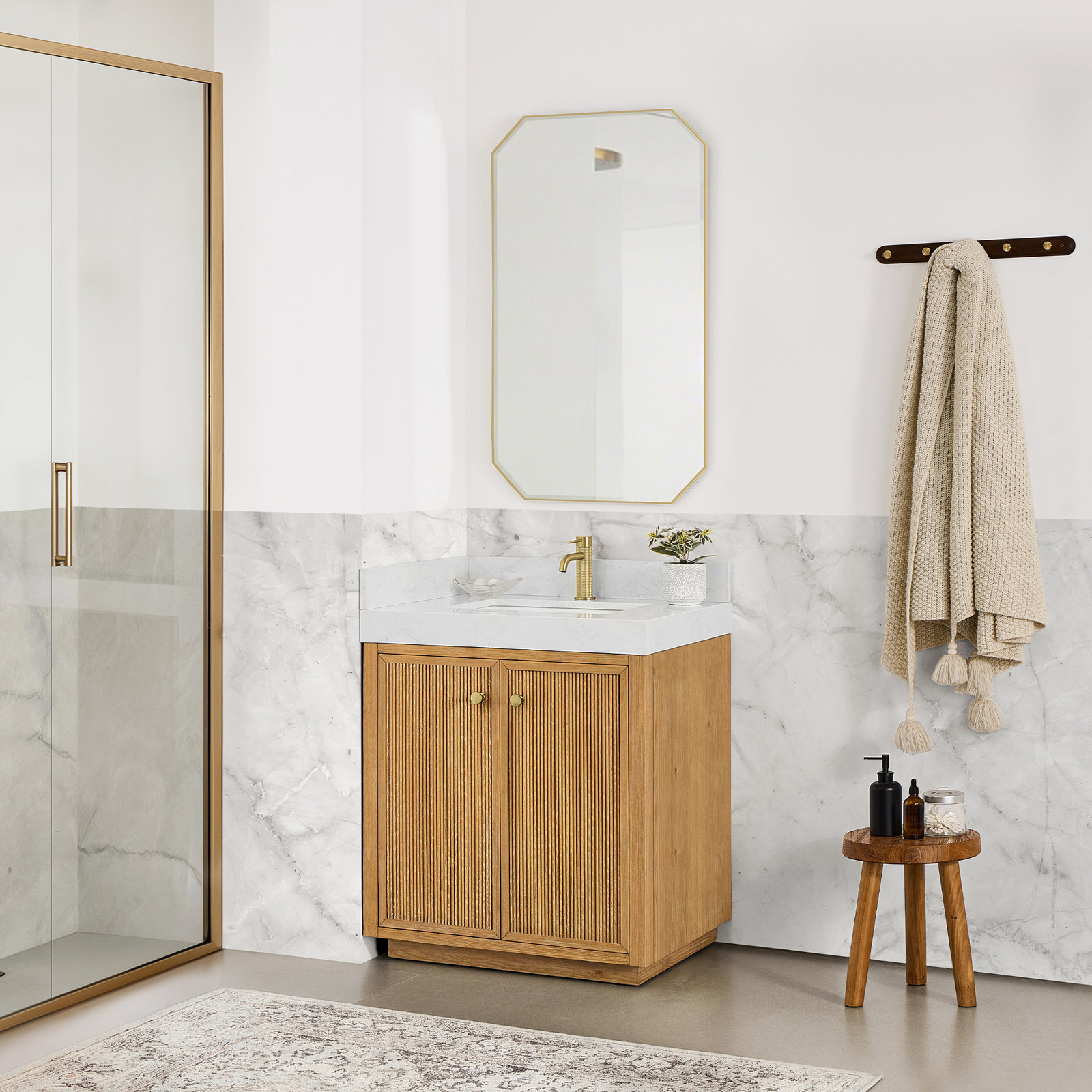 Thea 30" Single Bathroom Vanity, Fir Wood Brown