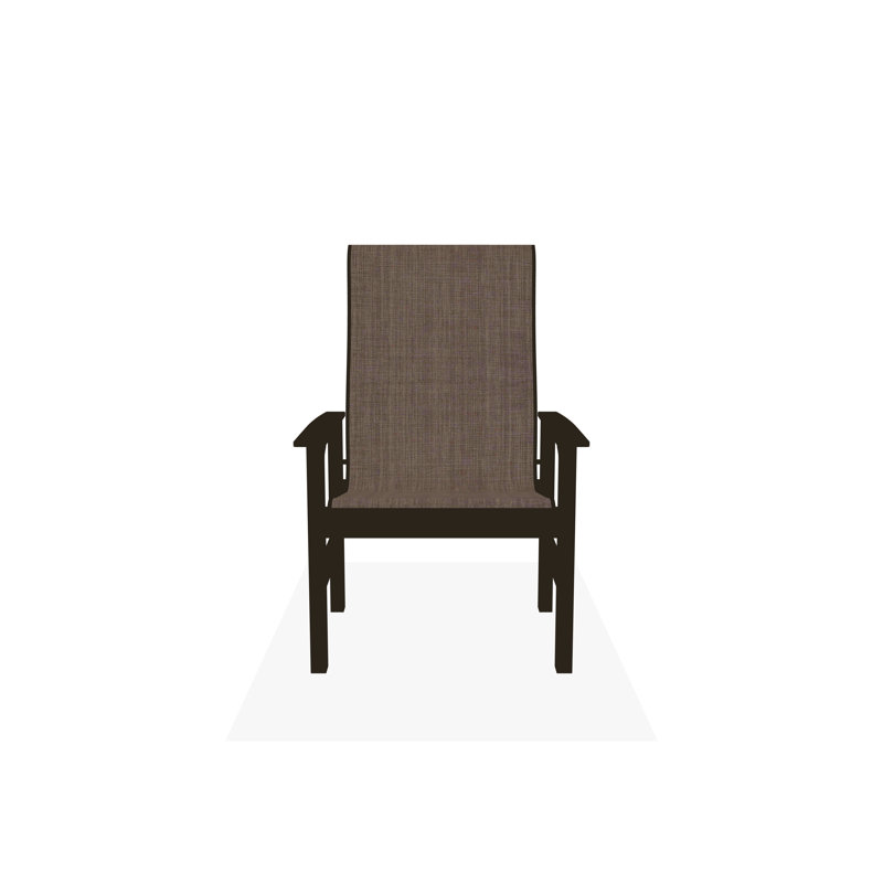 Leeward Sling Marine Grade Polymer Arm Chair, Augustine Fennel Sunbrella®, Beachwood