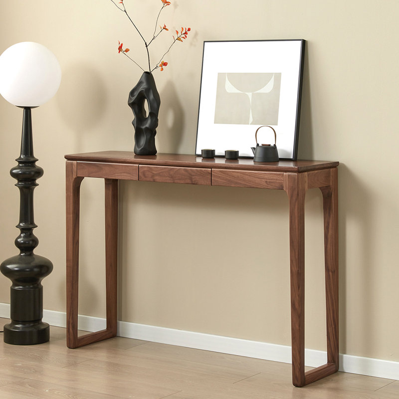 Console brun simple de style nordique., H 33,5 po x l 47,2 po x P 12,6 po