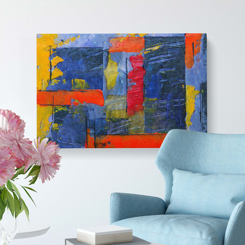 Abstract Art Painting Vol.380 - Wrapped Canvas Painting, 50cm H x 76cm W x 3cm D