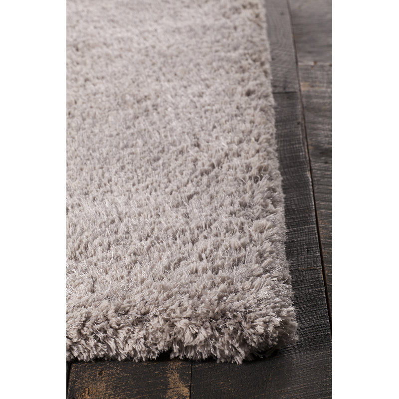 Tapis de zone argenté tissé à la main Garretson, 5 pi x 7 pi 6 po