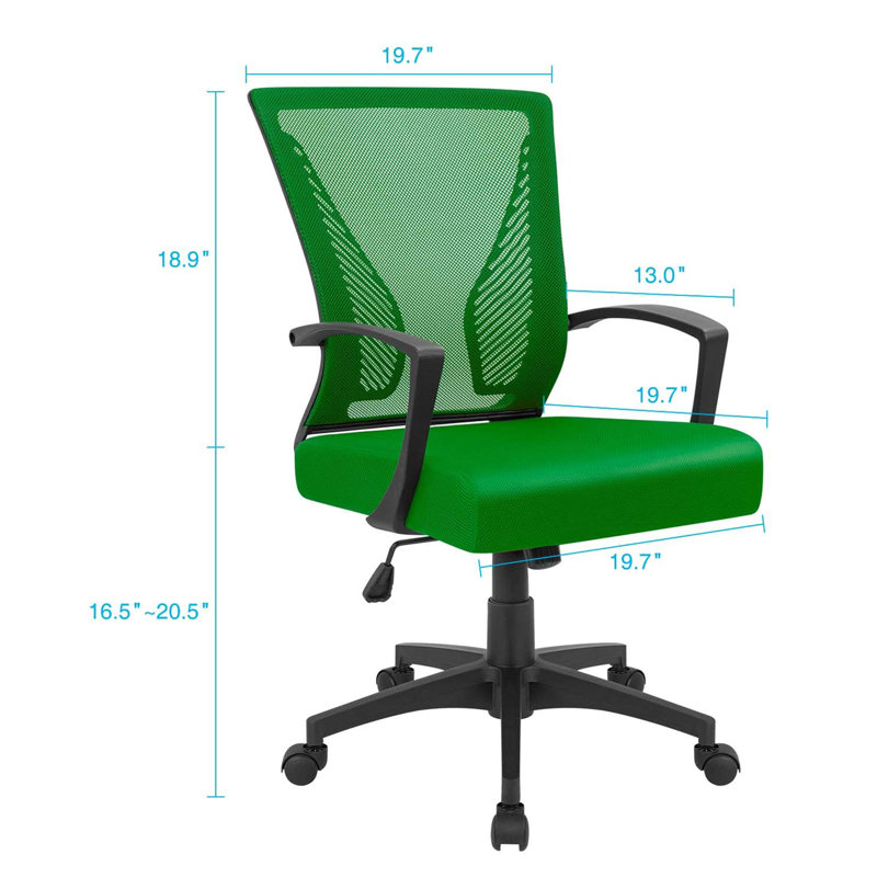 Chaise de bureau nervurée, Vert
