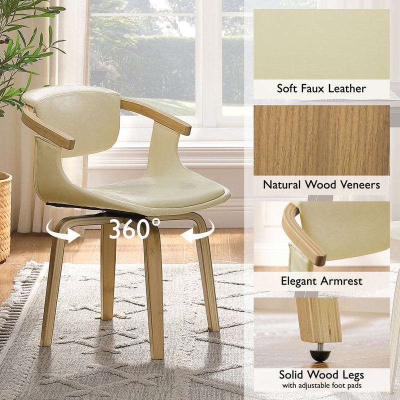 54Cm Wide Swivel Armchair, Beige