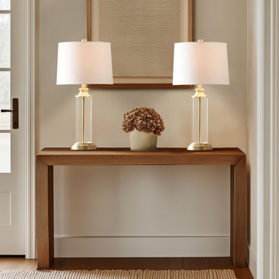 Leiser 26'' Gold Transitional Glass Cylinder Table Lamps