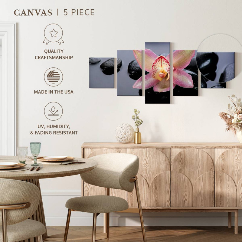 Orchidée délicate zen, H 24 po x l 55 po