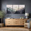 «Sun Mountain Landscape», œuvre abstraite de forêt neutre, images murales minimalistes modernes, impression sur toile encadrée, 3 pièces-75848175-75848174-119460499