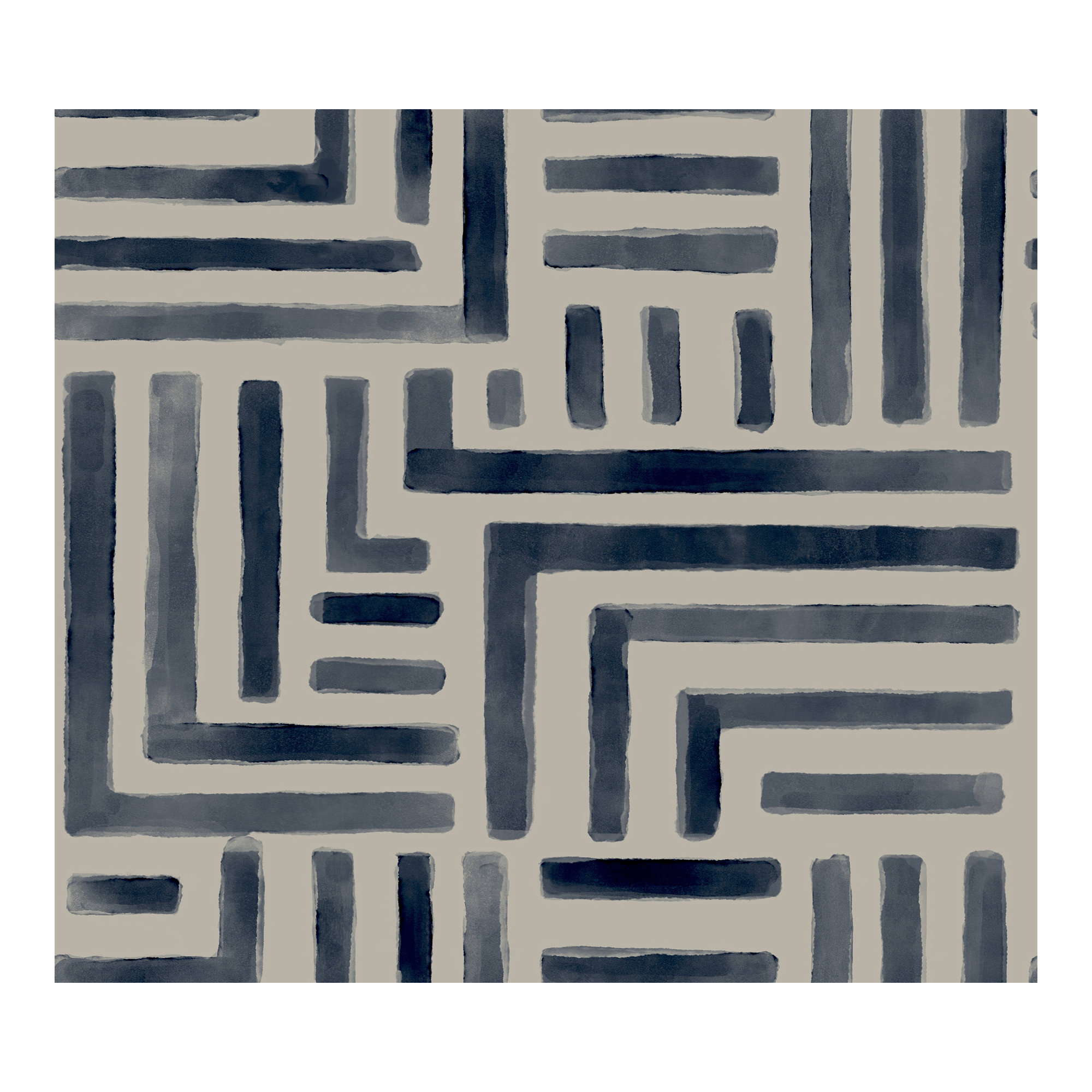 Unpasted Abstract Wallpaper, Blue