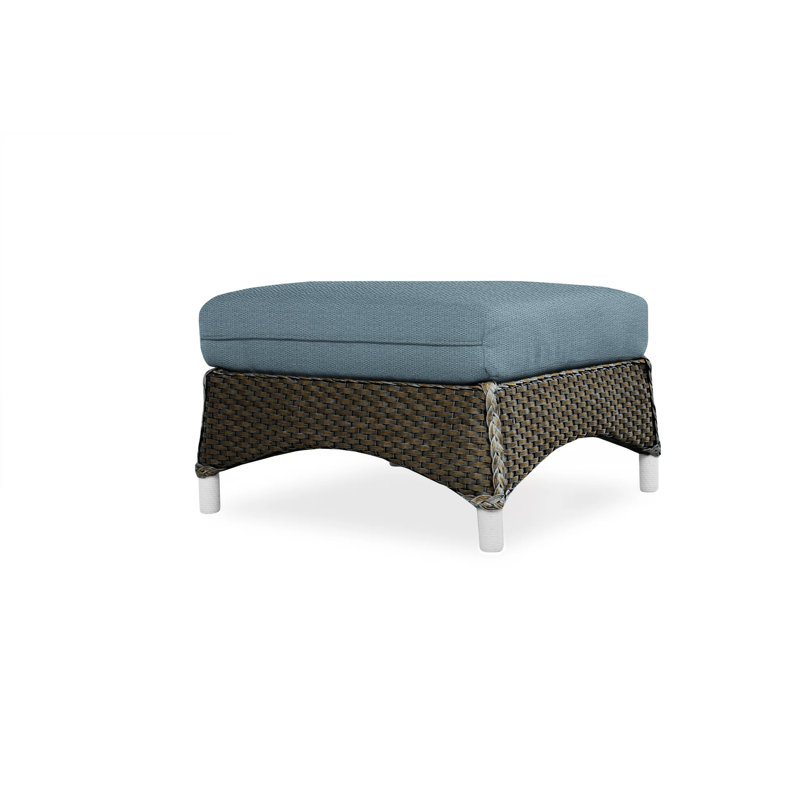 Mandalay Outdoor Ottoman, Canvas Black Sunbrella® Canvas, Mink