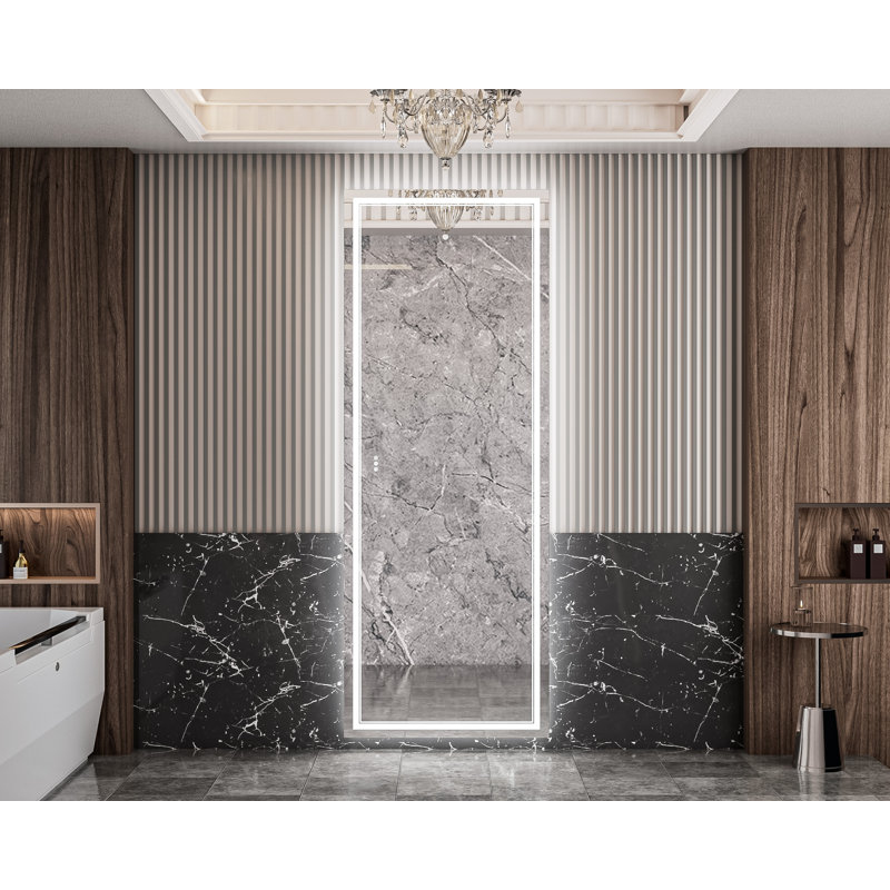 Miroir de salle de bain à DEL Chrisna, 36 po x 96 po, Rectangulaire