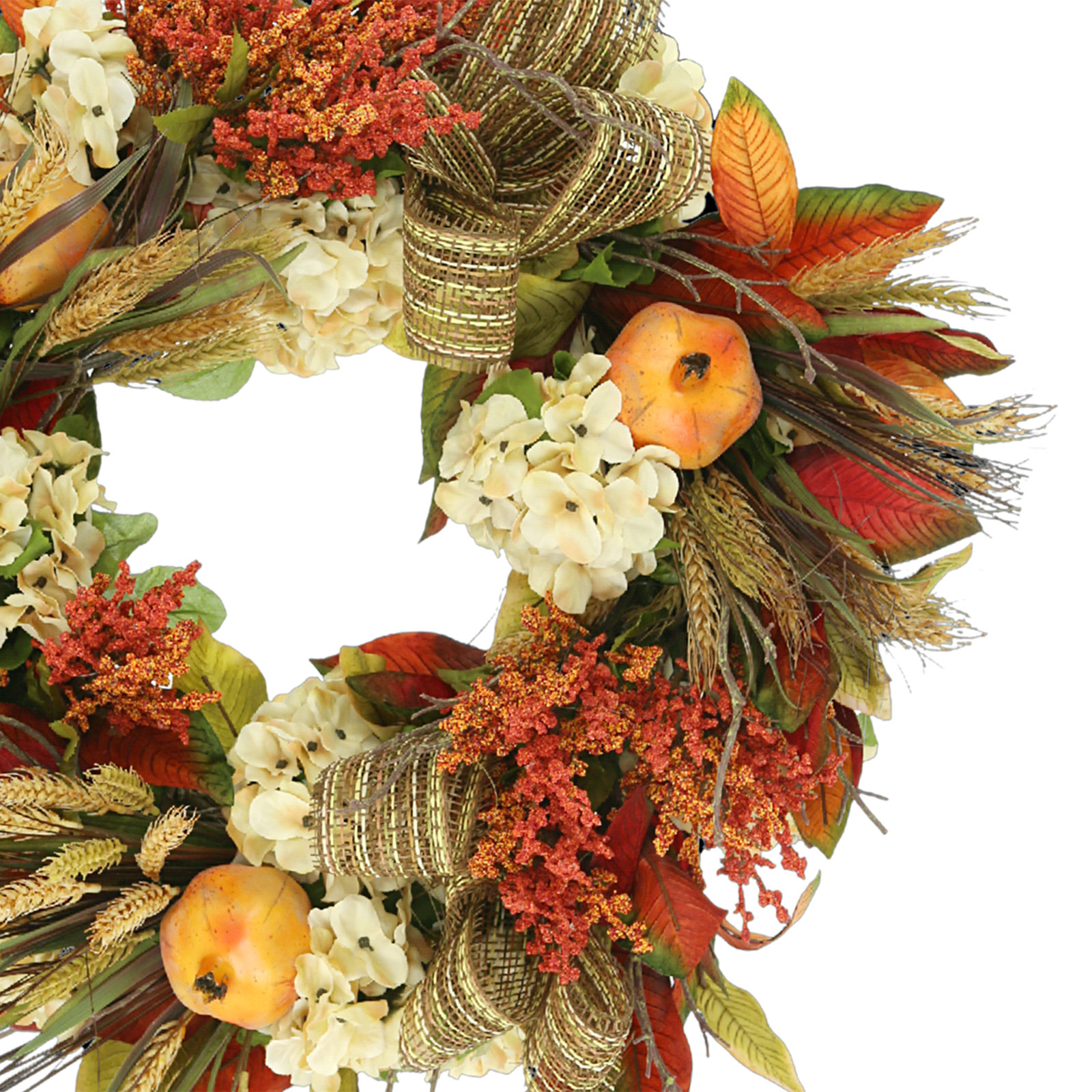 31" Magnolia Leaf, Pomegranate & Wheat Wreath