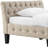 Upholstered Button Tufted Fine Polyester with Wooden Legs Twin Size Daybed Sleeper Couch , Beige