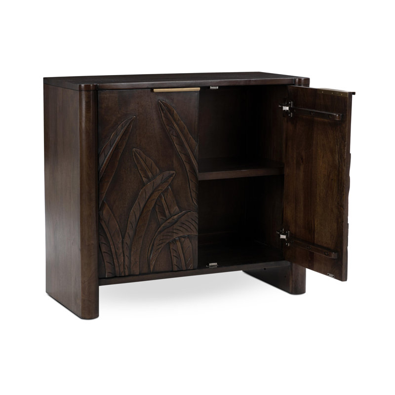 Ledro Solid Wood Accent Cabinet, Dark Brown