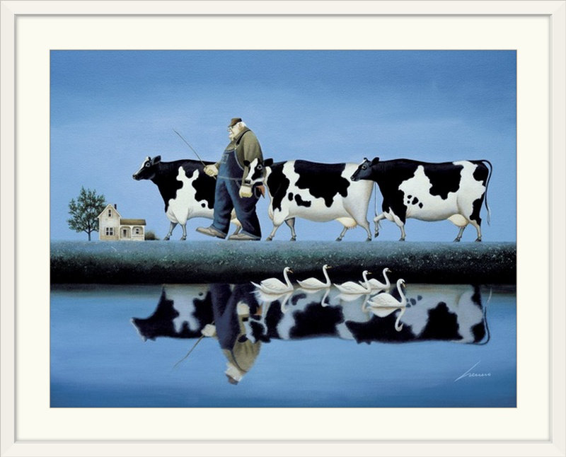 «Lowell Herrero» par Luton Delta Cows, Cadre blanc, H 26 po x l 32 po x P 1 po