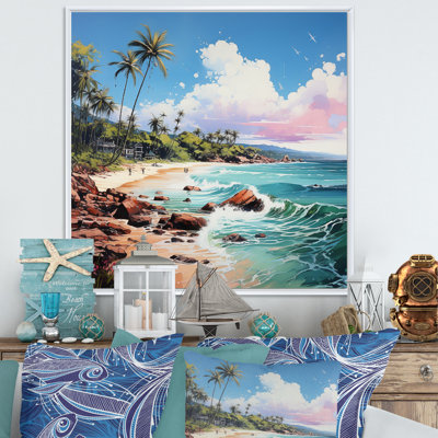 " Beach Tropical Vibes Pointillism IV "