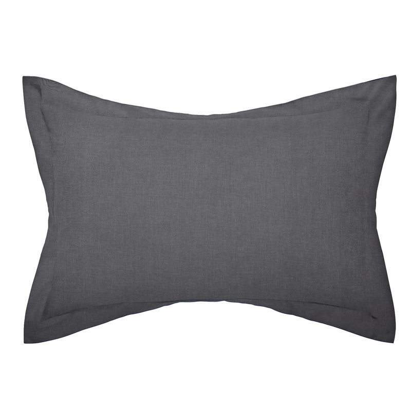 HELENA SPRINGFIELD PLAIN DYE 180 Thread Count Plain Cotton Blend Pillowcase, Charcoal