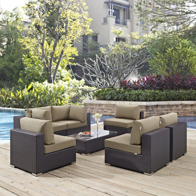 Modway Convene 7-Piece Outdoor Patio Sectional Set