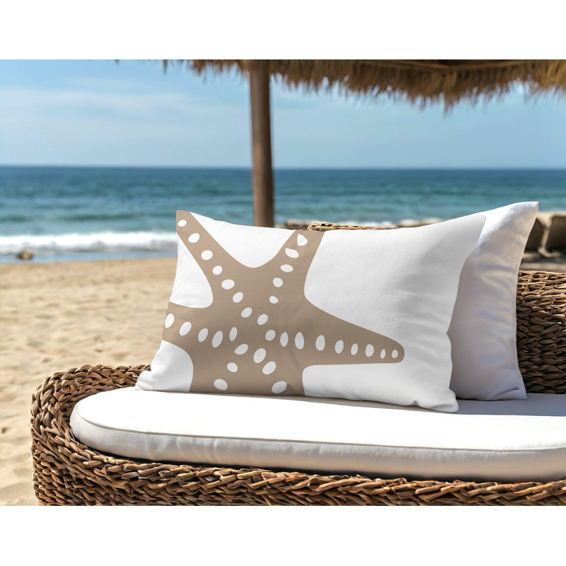 Barnon Reversible Throw Pillow, Beige, 14"H x 20"W