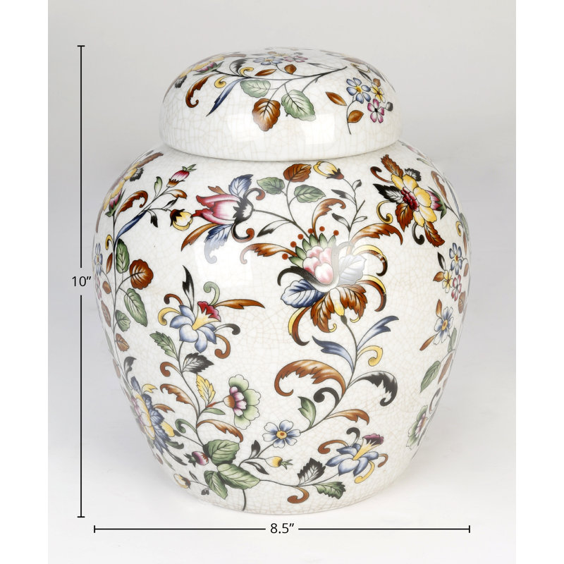 Glennville 10'' Porcelain Ginger Jar