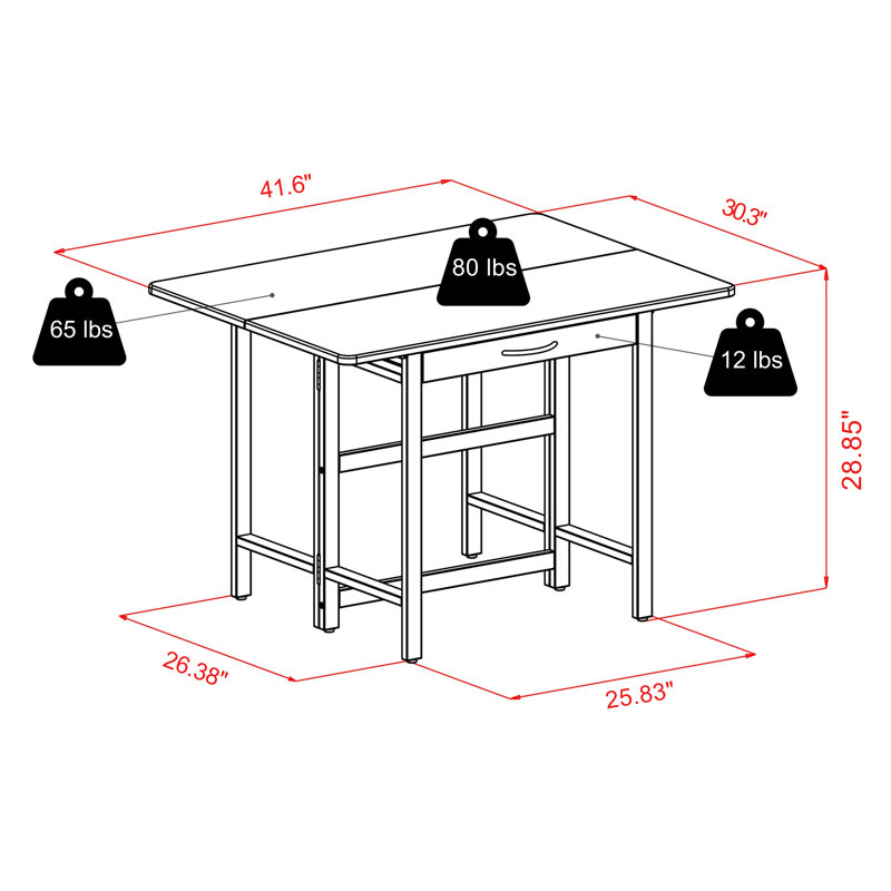 Braxton Walnut Drop Leaf Table