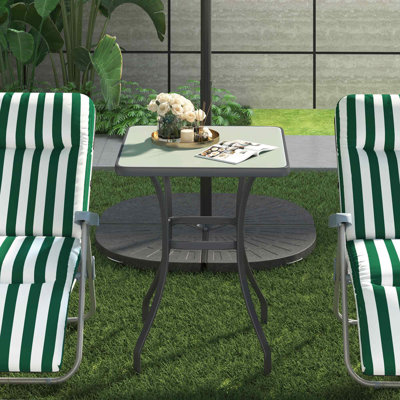 Outsunny Square Garden Table Outdoor Coffee Table Patio 68.5 x 68.5 x 84cm