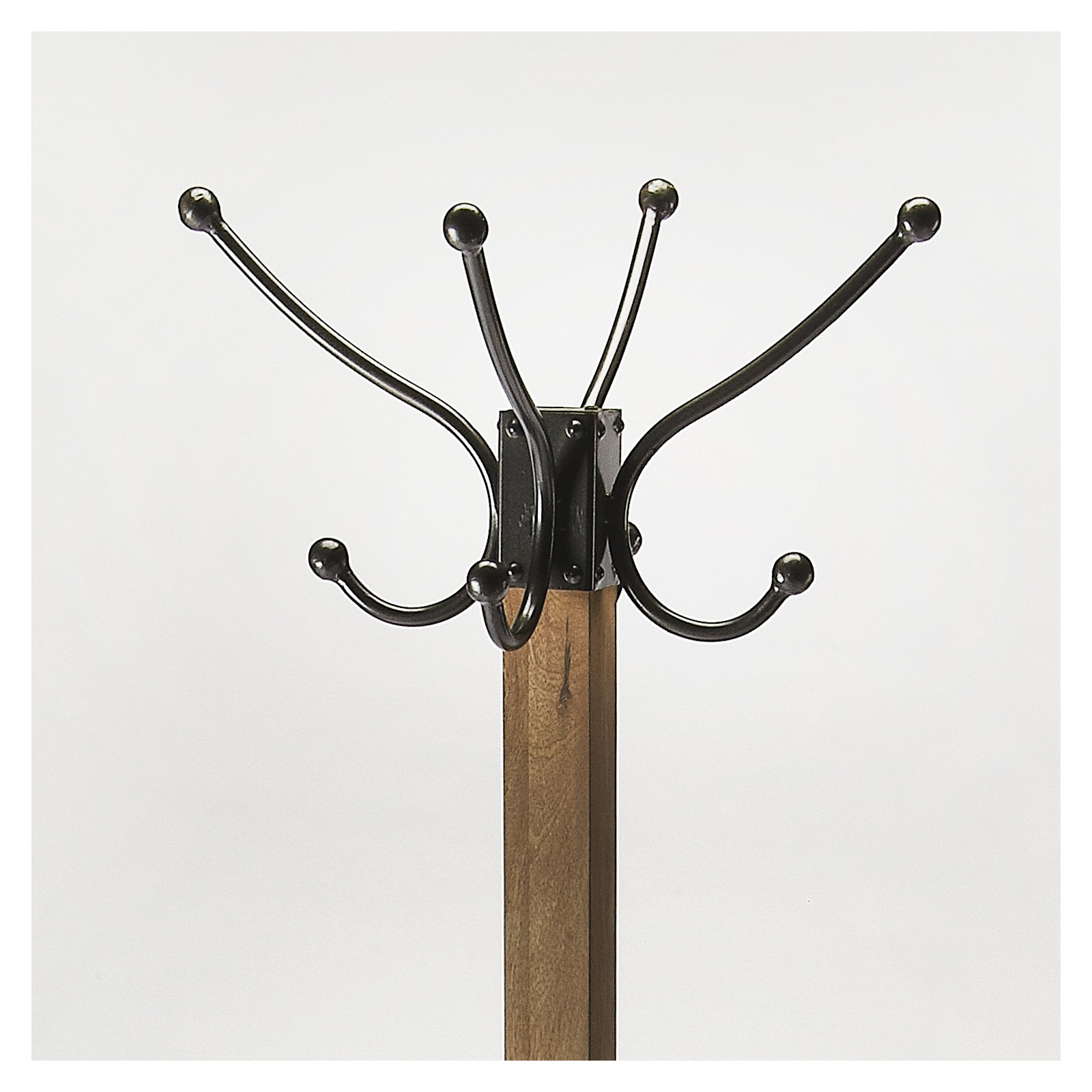 Donan 8 - Hooks Freestanding Coat Rack, Medium Brown/Gray