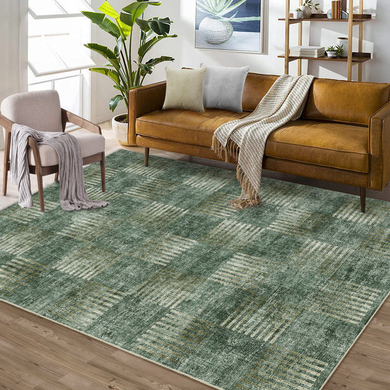 Modern Abstract Area Rugs for Living Room, Anti-Slip Carpet for Living Room, Bedroom, Rectangle 10' x 13'