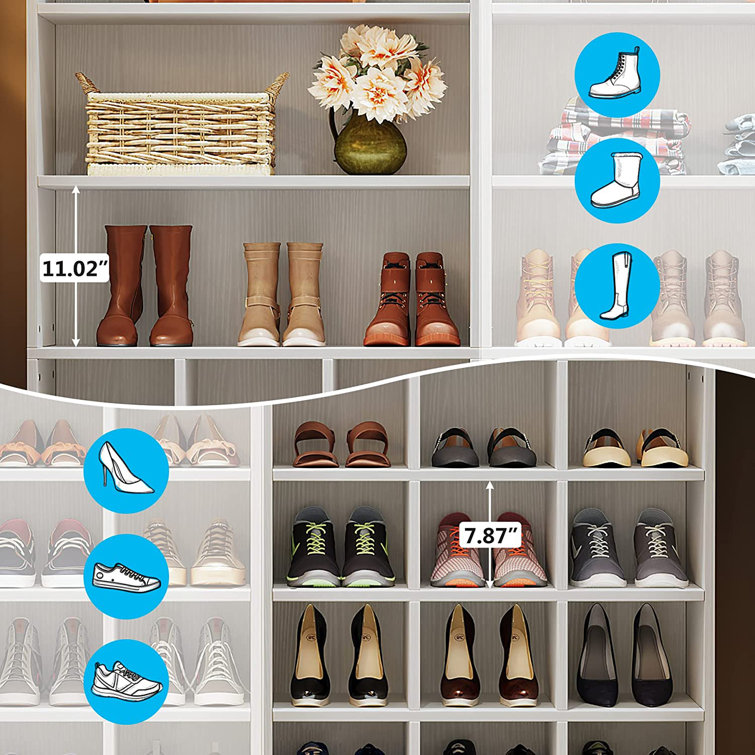 24 Pair Shoe Storage Cabinet Latitude Run Finish: White