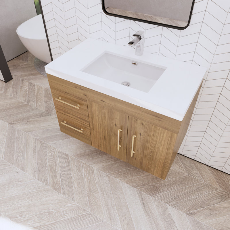 Ensemble de meuble-lavabo simple 36 po Maplesville, Chêne naturel