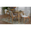Baxton Studio Jennica 5-Piece Dining Set - Solid Wood Rectangular Table With Boucle Upholstered Chairs, Mid-Century Modern Dining Furniture For Kitchen Or Dining Room, Natural And White