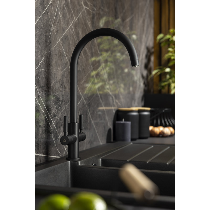 Abode Hemista Slimline 3-in-1 Hot Water Tap, Matt Black