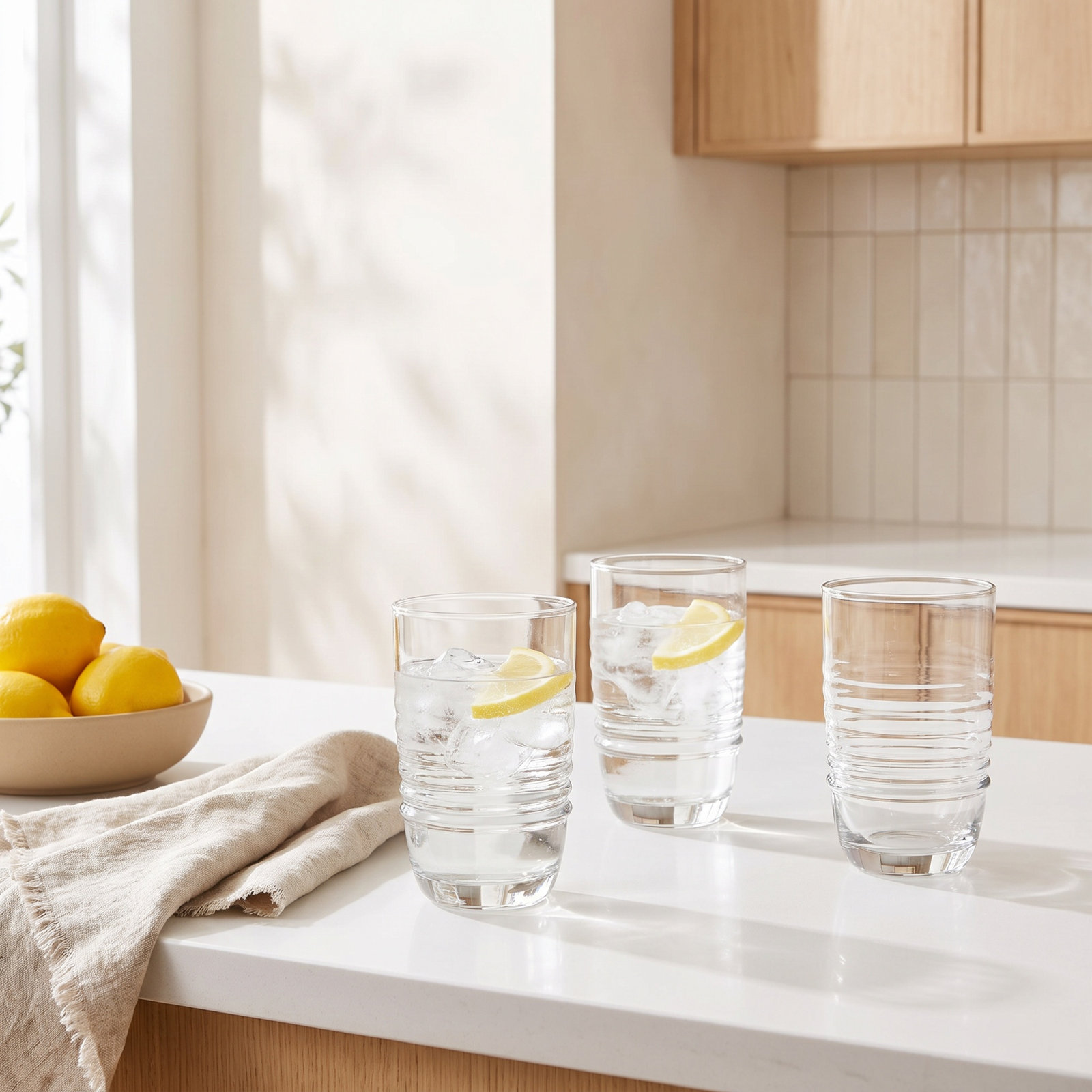 Ciara Ribbed Crystal Highball Glass