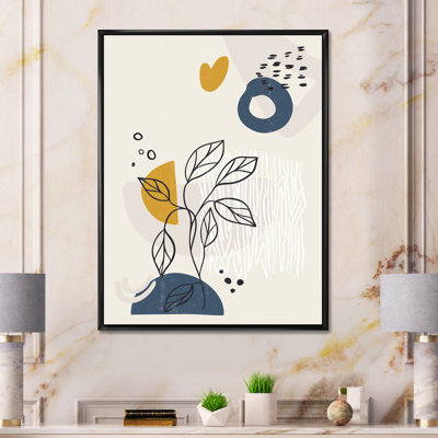 Vintage Boho Minimalistic Flowers II - Photographie à cadre flottant sur toile