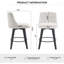 Ensemble de 2 tabourets de bar pivotants à 360°, hauteur comptoir, 63,5 cm (25 po), style ferme moderne, pieds en bois massif et repose-pieds, tabourets de bar pour îlot de cuisine ou pub.-2002951806