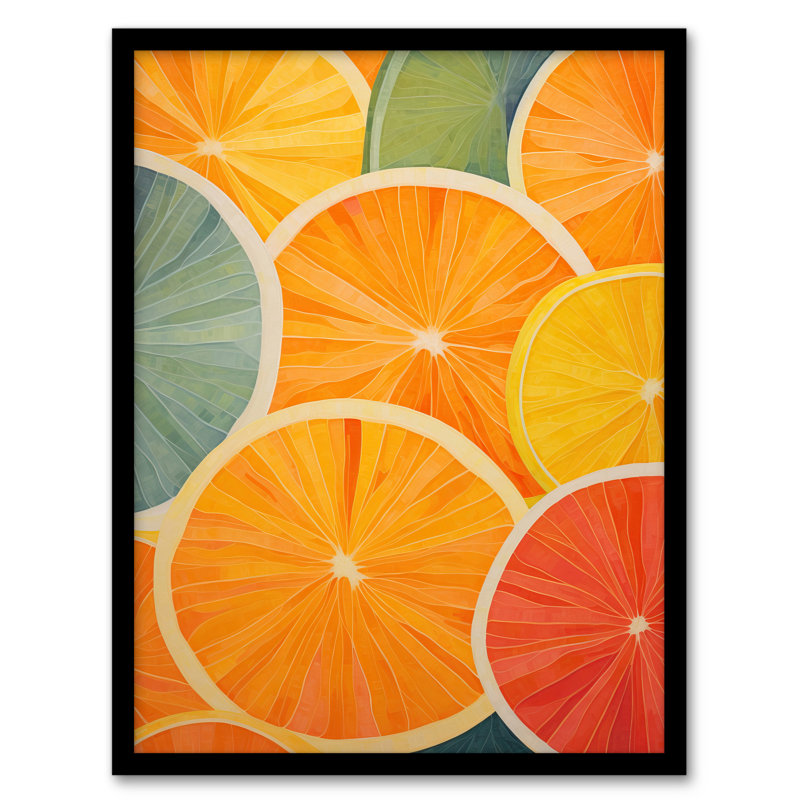 Citrus Bold Vibrant Rich Lemon Lime Orange Fruit - Single Picture Frame Print