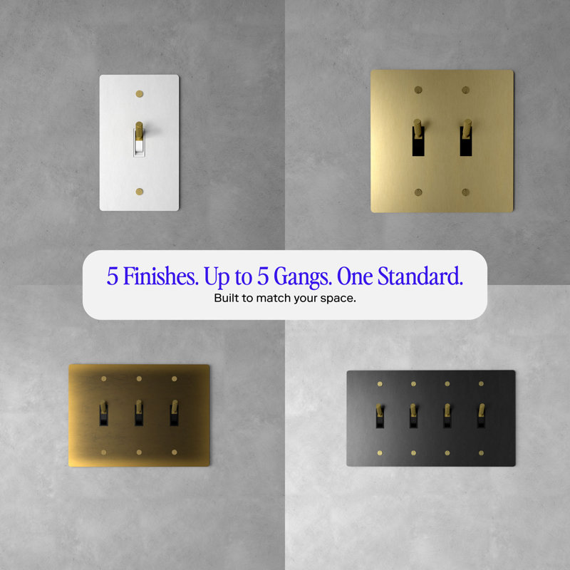 Ozarke Modern Brass Toggle Switch, Brass, 1 Gang 2 Way