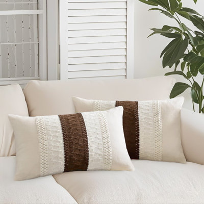 Barossa Design Boho Embroidered Geometric Cotton Blend Pillow Cover