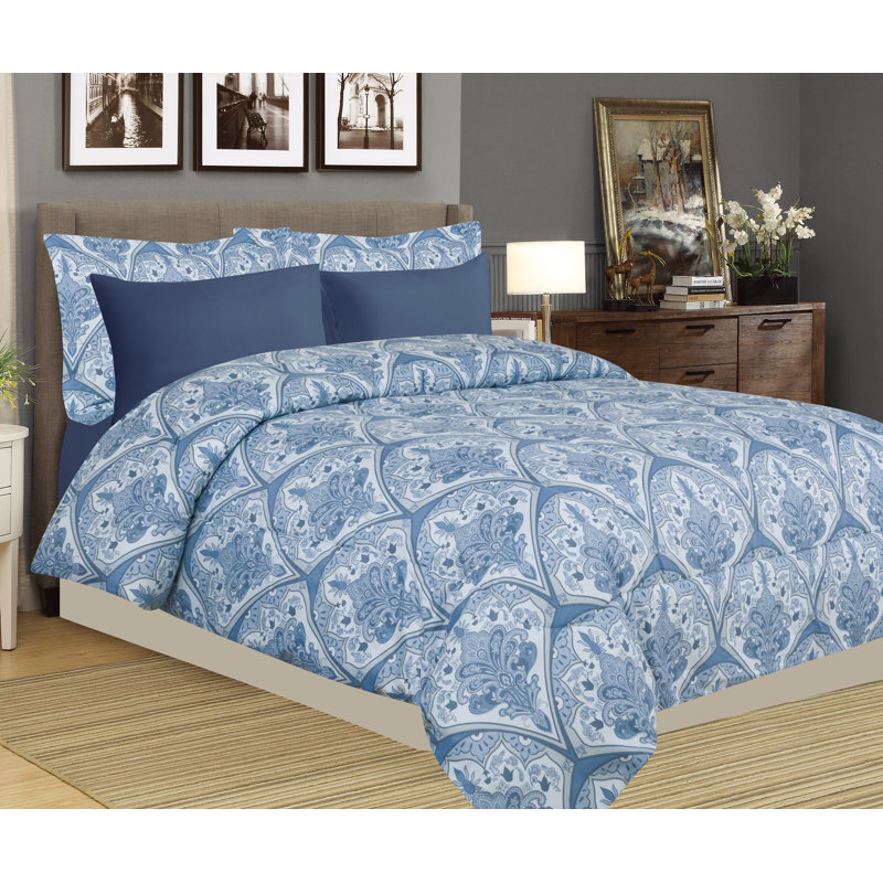 Ensemble d'édredon en microfibre 7 pièces, Édredon pour très grand lit + 2 taies décorativ, Vert