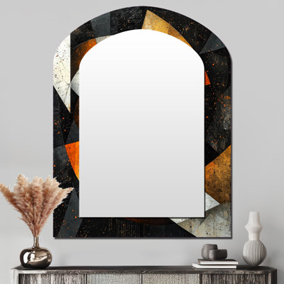 Miroir mural moderne noir et jaune
