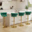 Swivel Upholstered Adjustable Height Bar Stool-393907101-428650039