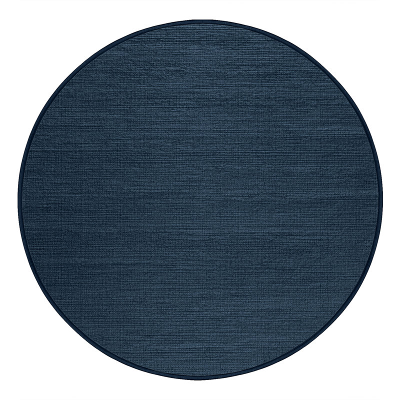 Machine Washable Solid Gray Area Rug, Round 7'