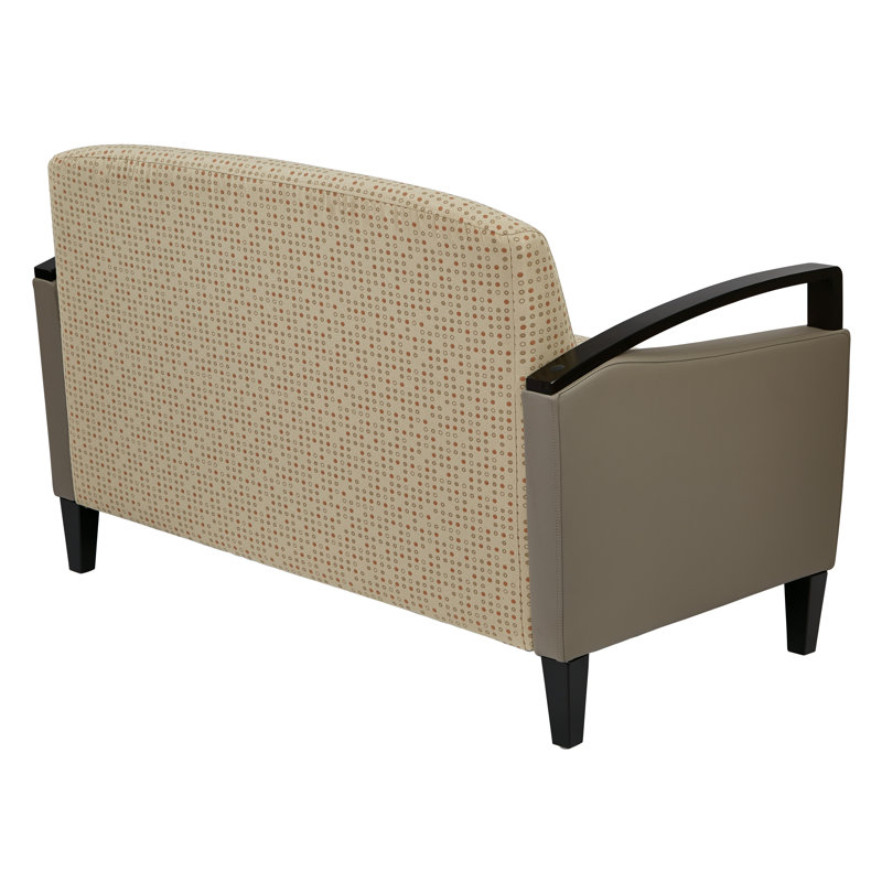 Fabric 49.25'' Reception Loveseat, Stratus Vinyl/Luna Fabric