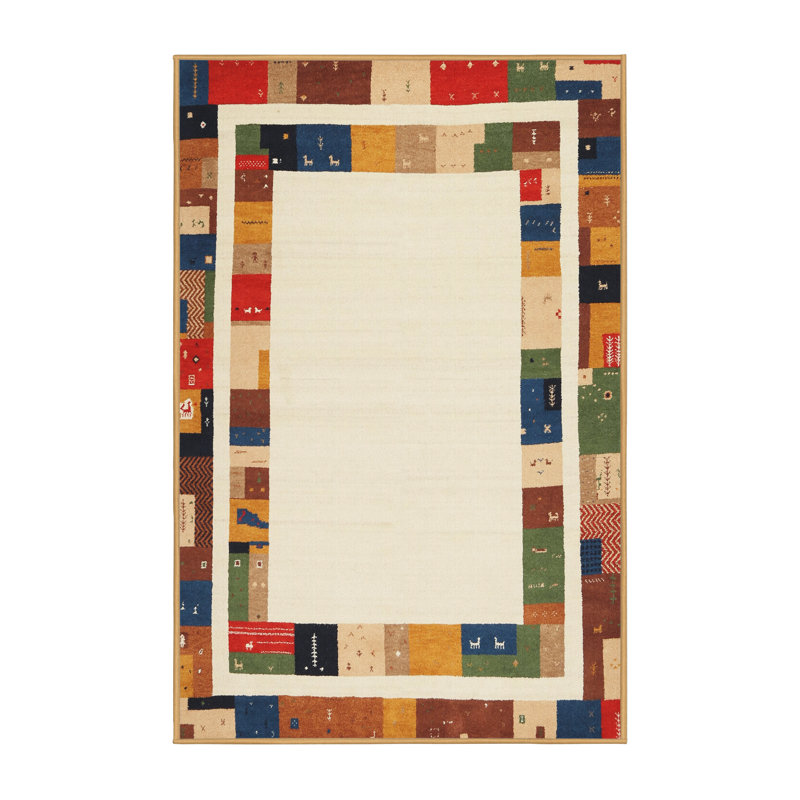 Tapis beige / rouge / vert Ruhlman, Rectangle 4 pi x 6 pi